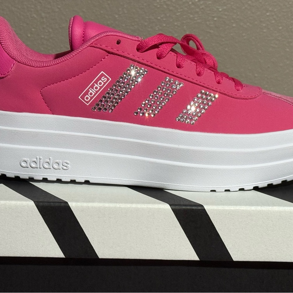 Adidas Vibrant Pink Sneakers with White Platform